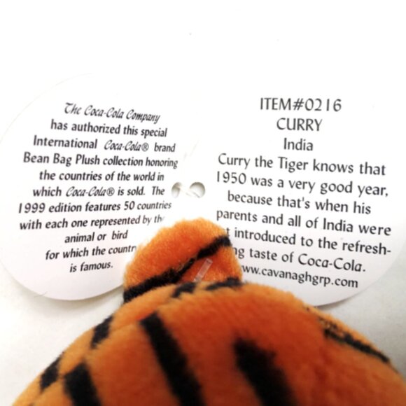 Coca Cola, Curry The Tiger, 1999 Collectible, Bean Bag Item# 0216 - Picture 9 of 13
